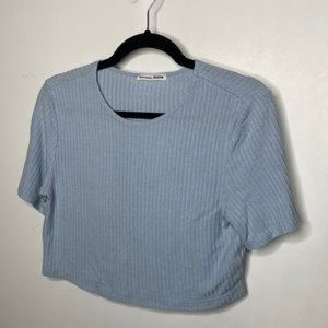 Reformation Baby Blue Ribbed Crop Top S